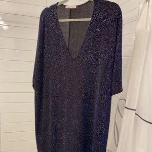 Sparkling tshirt dress navy blue